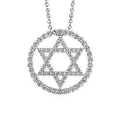 4.10 Ct Round Cut Diamonds Circle Star Pendant Necklace