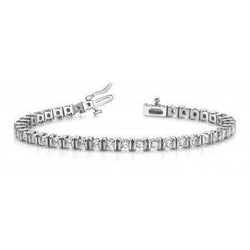 4.40 Carats Round Natural Diamond Tennis Bracelet White Gold 14K