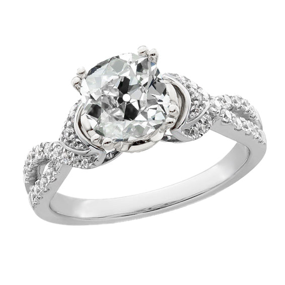 natural round diamond 4.50ct ring front view
