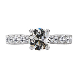 4.50 Carats Round Old Miner Genuine Natural Earth Mined Diamond Wedding Ring 14K White Gold