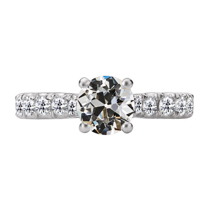  Antique Fancy Lady’s  Style White Elegant Gold Anniversary  Round Old Miner Diamond Wedding Ring