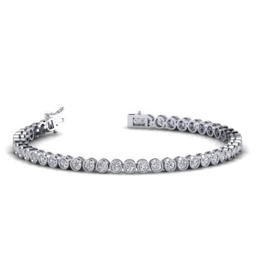 4.50 Carats Round Shaped Lab Grown Diamond Tennis Bracelet White Gold Jewelry