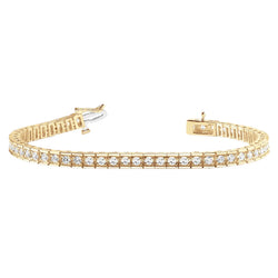 4.60 Carats Round Lab Grown Diamond Ladies Bracelet Yellow Gold