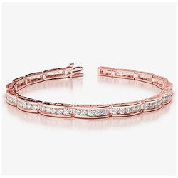 4.70 Carats Round Brilliant Cut Lab Grown Diamonds Bracelet Rose Gold
