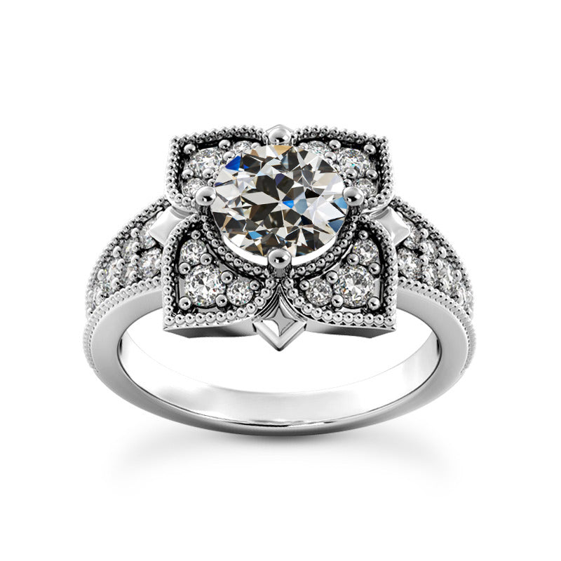 natural round diamond 4.75ct ring front view