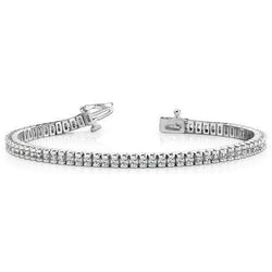 4.75 Carats Round Small Natural Diamond Tennis Bracelet White Gold 14K