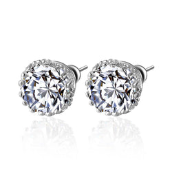 4 Carats Round Cut Lab Grown Diamonds Lady Studs Earrings