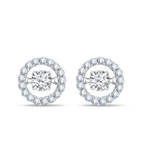2.35 Ct Brilliant Cut Sparkling Diamonds Lady Studs Halo Earring Halo Stud Earrings