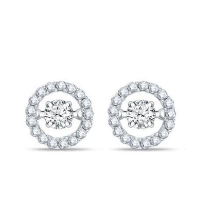 2.35 Ct Brilliant Cut Sparkling Diamonds Lady Studs Halo Earring Halo Stud Earrings