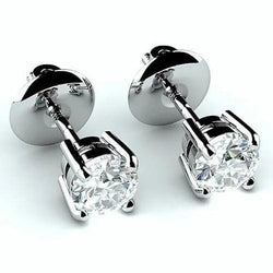 4 Ct Diamonds Studs Earrings White Gold 14K