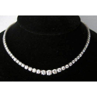 40.00 Ct Round Brilliant Cut Diamonds Tennis Necklace White Gold 14K Necklace
