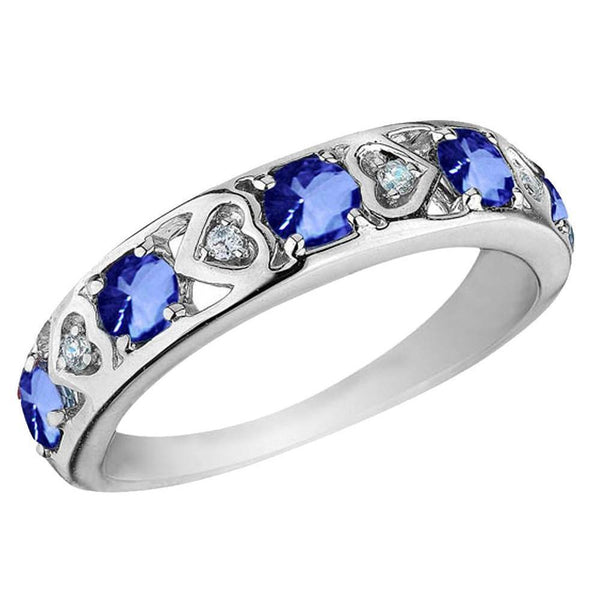 4.01 Carat Aaa Ring Eternity Band Round Tanzanite Diamonds Jewelry Gemstone Ring