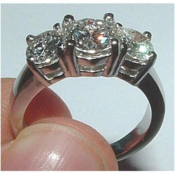 4 Carat Diamond 3 Stone Past Present Future Engagement Ring Jewelry