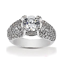 Real  4 Carats Diamond White Gold 14K Engagement Ring