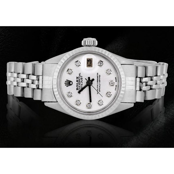 Rolex Ladies Ss Jubilee Bracelet White Diamond Dial Rolex Datejust Watch
