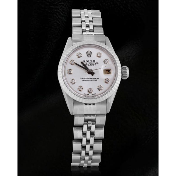 Ladies Ss Jubilee Bracelet White Diamond Dial Rolex Datejust Watch Rolex