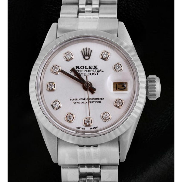 Ladies Ss Jubilee Bracelet White Diamond Dial Rolex Datejust Watch Rolex