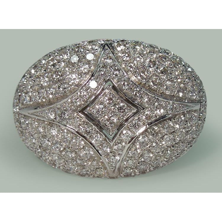 Engagement Ring Fancy Round Diamond Engagement Ring 1.27 Carats White Gold 14K