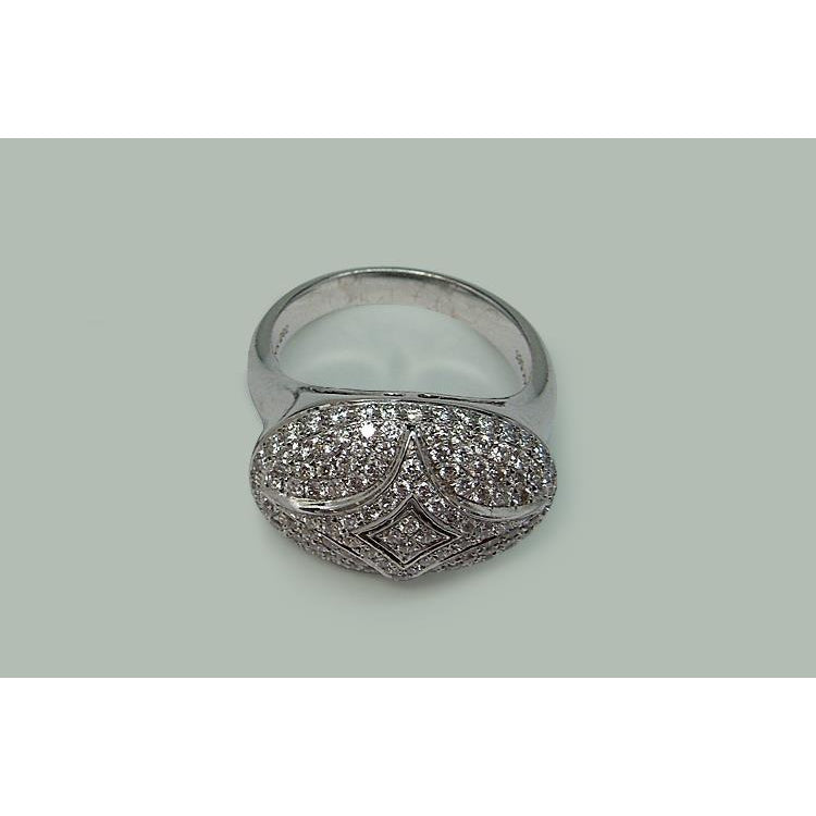 Fancy Round Diamond Engagement Ring 1.27 Carats White Gold 14K Engagement Ring