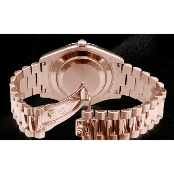 Rolex Rolex Day Date Ii 41Mm Black Roman Dial Men Watch Rose Gold Bracelet