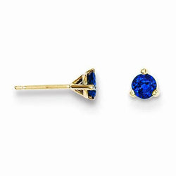 1.50 Carats Round Blue Sapphire Stone Stud Earrings