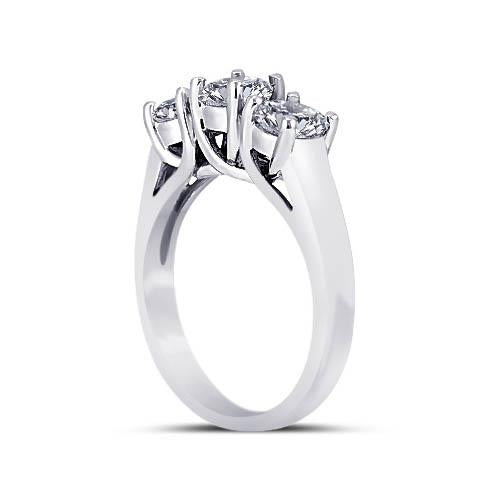 Three Stone Ring 3 Carat Round Diamonds Wedding Anniversary Ring 3 Stone Jewelry
