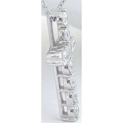 3.30 Ct Round Cut Diamond Cross Pendant 14K White Gold Success