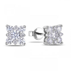 4.20 Carats Round Cut Gorgeous Natural Earth Mined Diamonds Lady Studs Earring White Gold