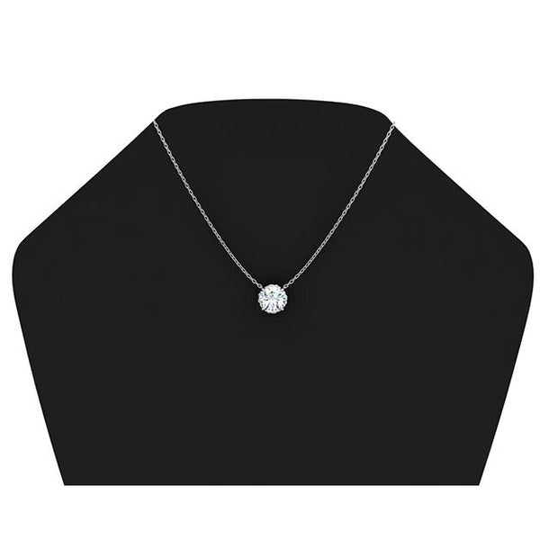 Products 3 Carat Big Round Diamond Necklace  White Gold 14K