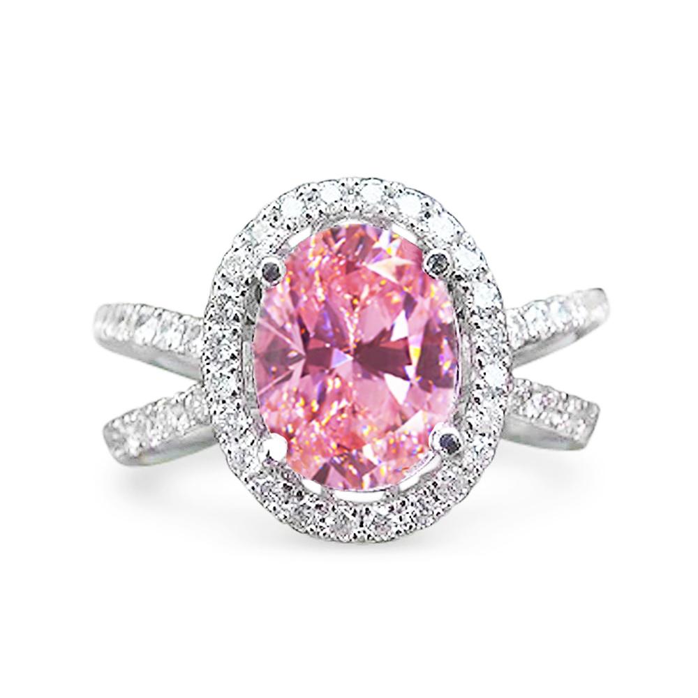  Pink Sapphire And Diamonds Wedding Ring White Gold 10 Ct. Cushion Sapphire And Round Diamonds Ring  White Gold Gemstone Ring