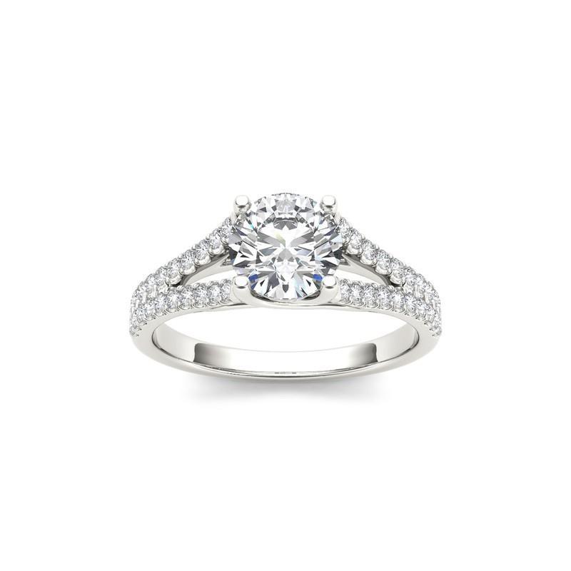 Antique  Lady’s Brilliant Engagement White Gold Diamond Solitaire Ring with Accents