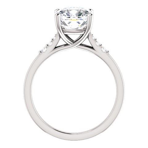 Lady’s Fancy Solitaire With Accents Cushion Diamond Engagement Ring