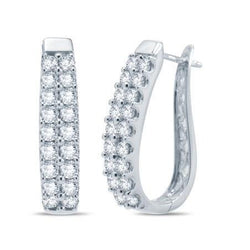 4.30 Ct Gorgeous Round Cut Diamonds Ladies Hoop Earrings Gold White