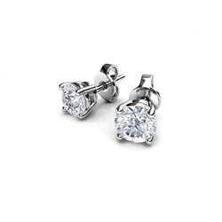 4.40 Carats Diamonds Stud Earrings Women Gold White 14K