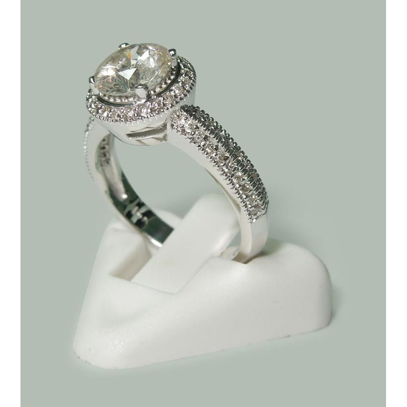   Princess Cut High Quality Unique Solitaire Ring with Accents White Gold Diamond