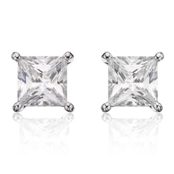 4.5 Ct Princess Cut Prong Set Diamond Stud Earring 14K White Gold