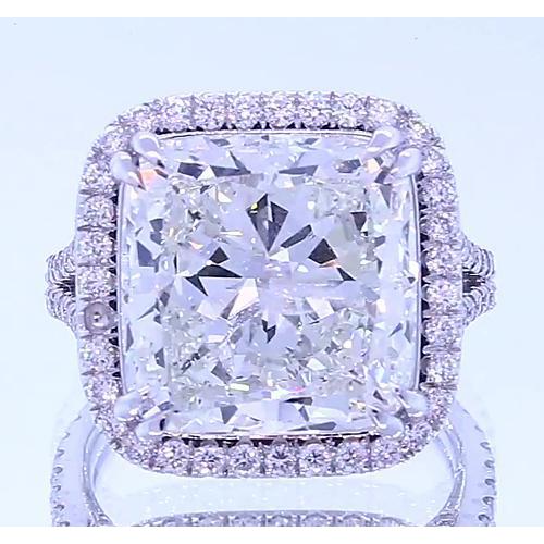 4.50 Carats Cushion Cut Diamond Halo Setting Anniversary Ring Jewelry Halo Ring