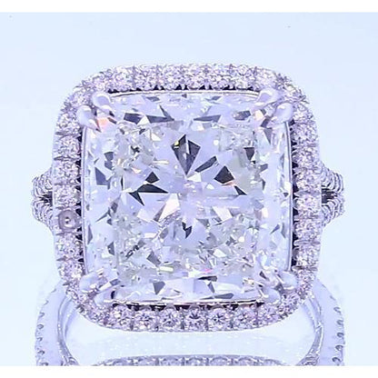 4.50 Carats Cushion Cut Diamond Halo Setting Anniversary Ring Jewelry Halo Ring