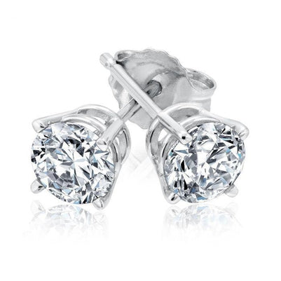 natural round diamond 4.50ct earring front view
