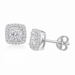2.90 Carats Gorgeous Round Cut Natural Earth Mined Diamond Stud Earrings White Gold 14K