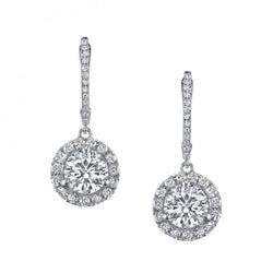 4.50 Carats Natural Diamonds Ladies Dangle Earrings White Gold 14K