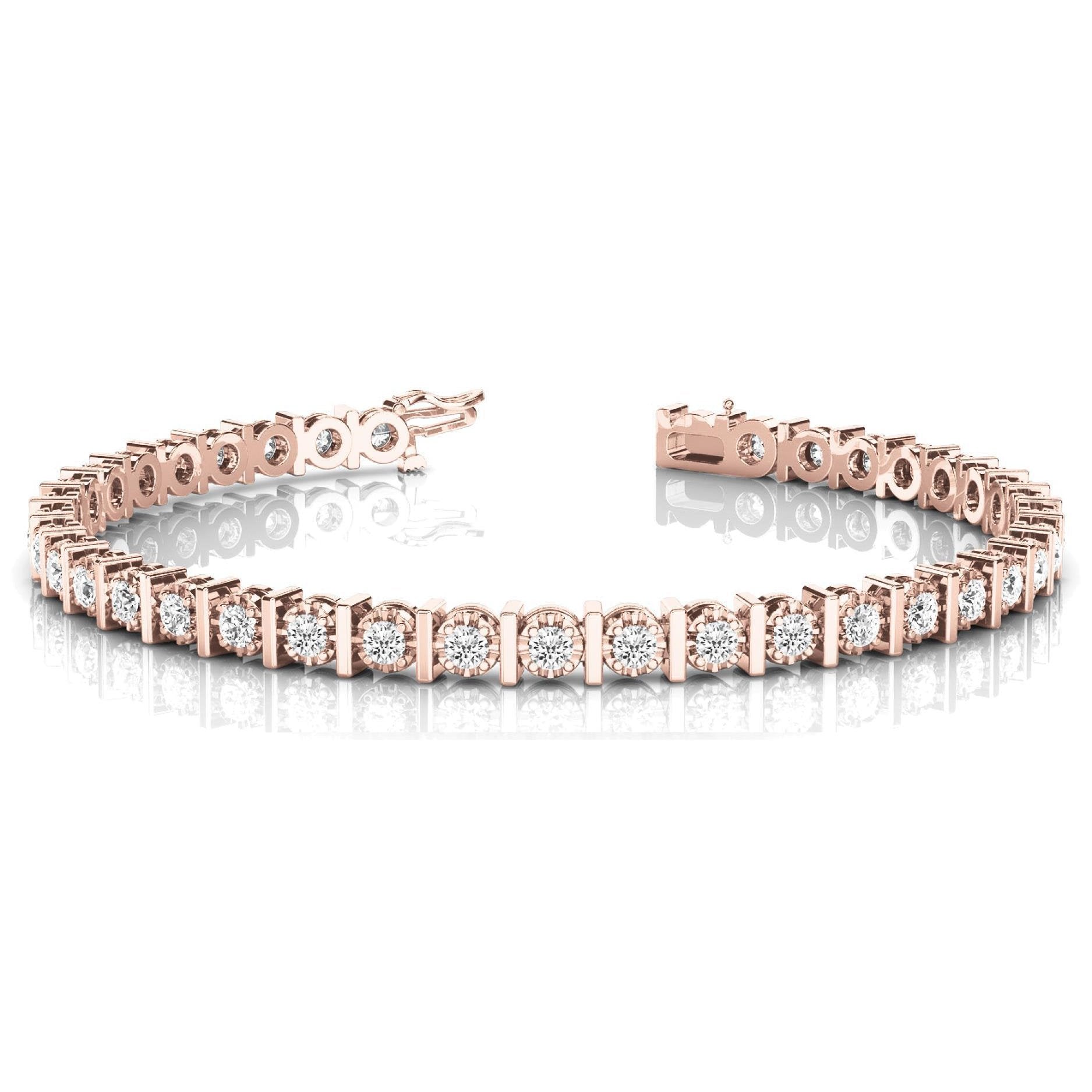 6 Carats Prong Set Round Cut Diamonds Tennis Bracelet Rg 14K Tennis Bracelet