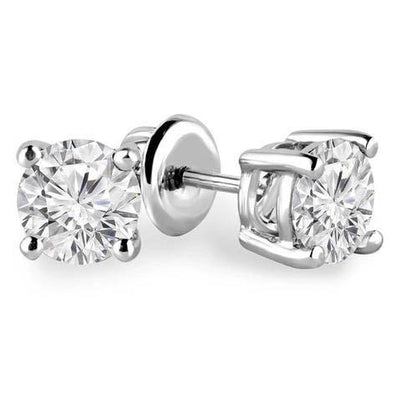 4.50 Ct Brilliant Cut Diamonds Lady Studs Earrings White Gold 14K Stud Earrings