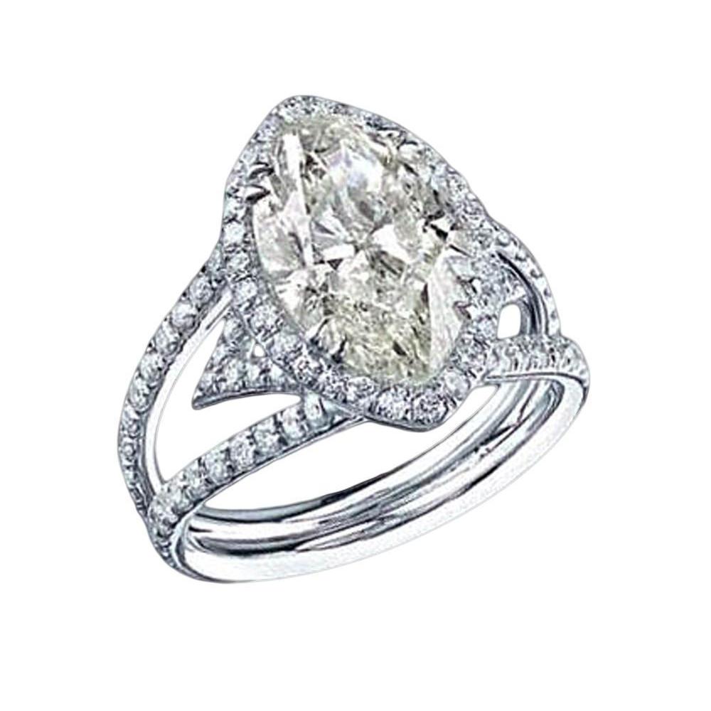 4.51 Carat White Gold F Vs1 Halo Transcend Style Diamond Ring Halo Ring