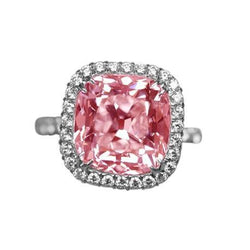 4.51 Ct. Pink Sapphire Cushion Diamond Ring