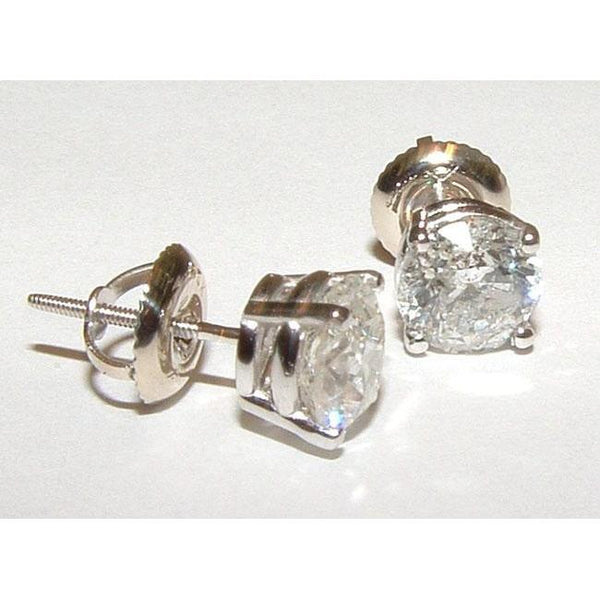  Diamond Round Platinum Stud Earrings Stud Earrings
