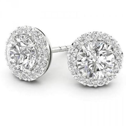 Sparkling Round Cut Sparkling Unique Lady’s Studs Halo Earrings