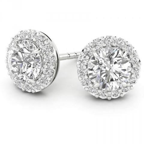 Sparkling Round Cut Sparkling Unique Lady’s Studs Halo Earrings