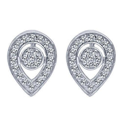 2.30 Carats Halo Diamonds Ladies Studs Earring White Gold 14K