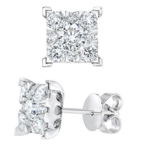 4.60 Ct Round Diamonds Ladies Studs Earrings White Gold 14K Stud Earrings